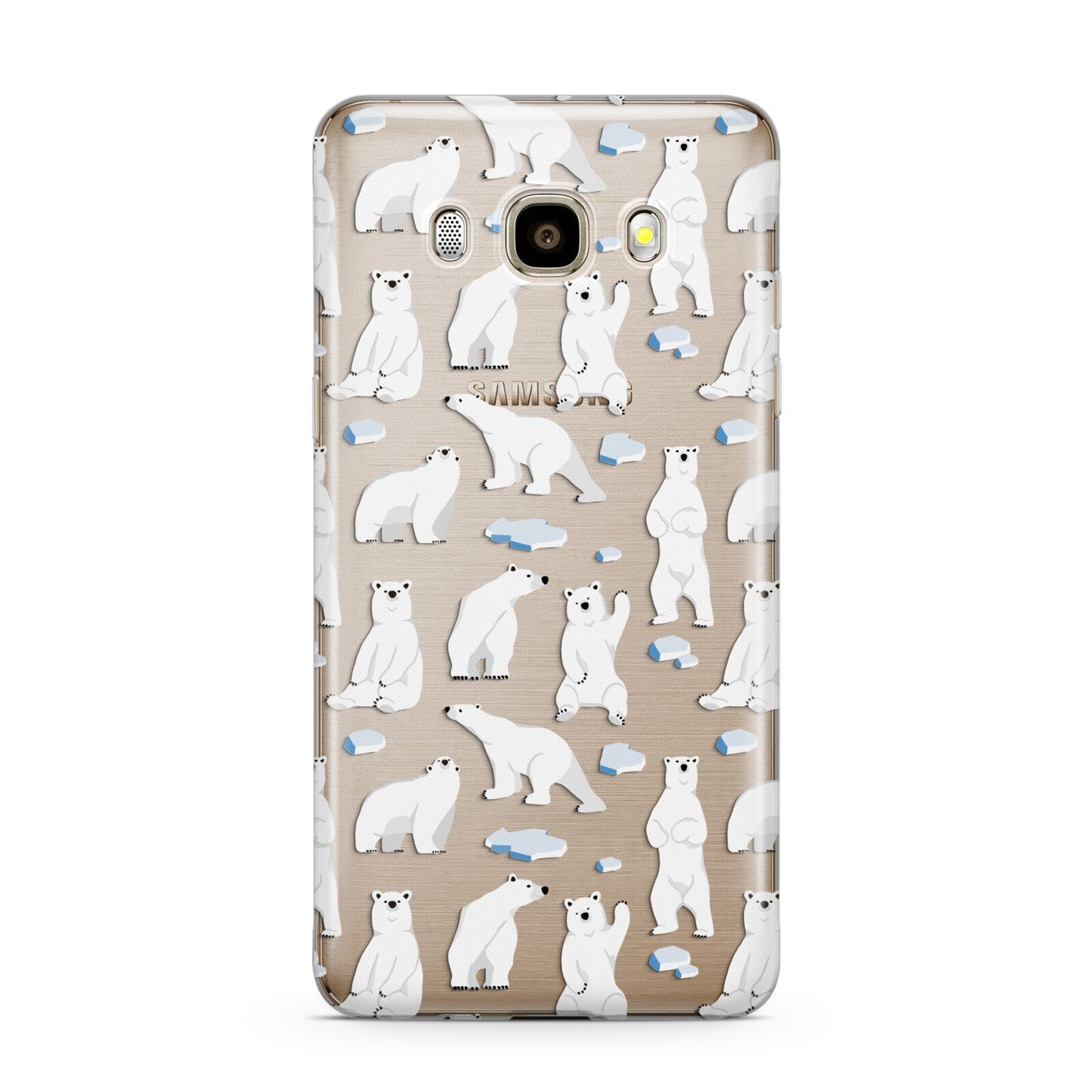 Polar Bear Samsung Galaxy J7 2016 Case on gold phone