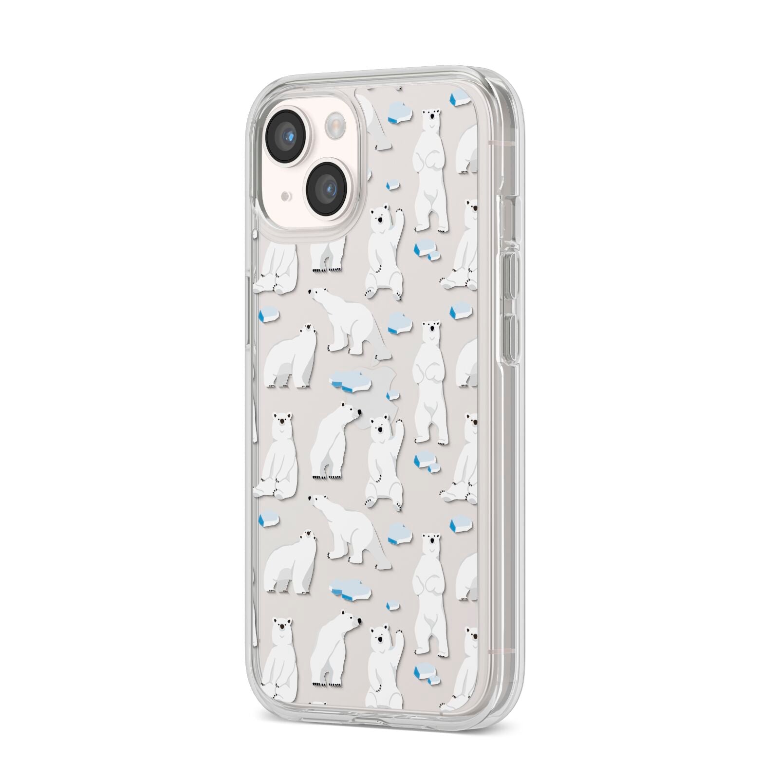 Polar Bear iPhone 14 Clear Tough Case Starlight Angled Image