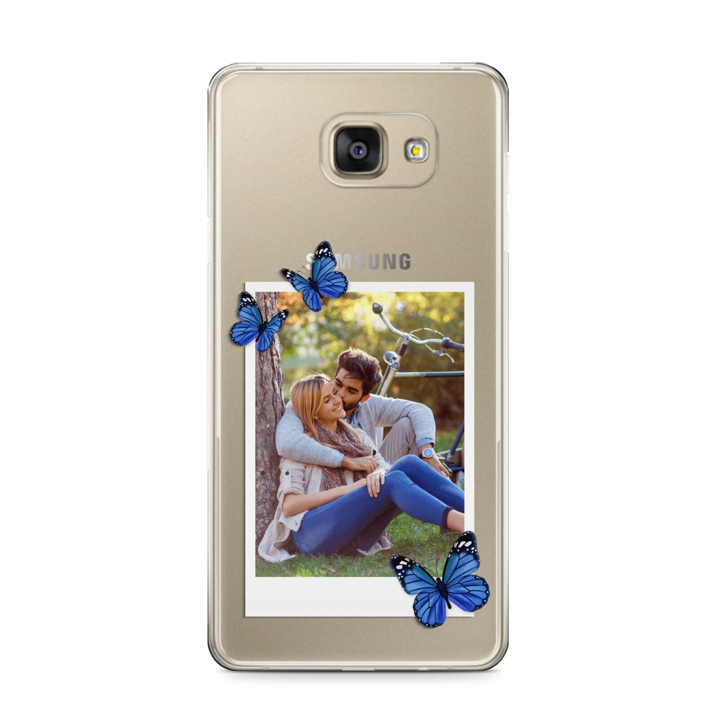 Polaroid Photo Samsung Galaxy A9 2016 Case on gold phone