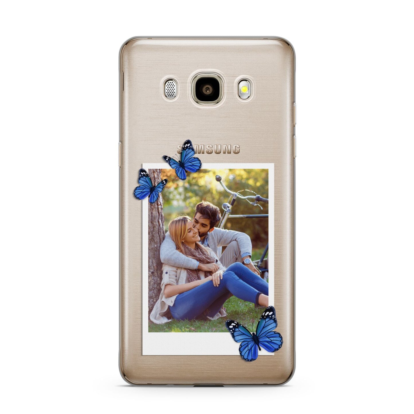 Polaroid Photo Samsung Galaxy J7 2016 Case on gold phone