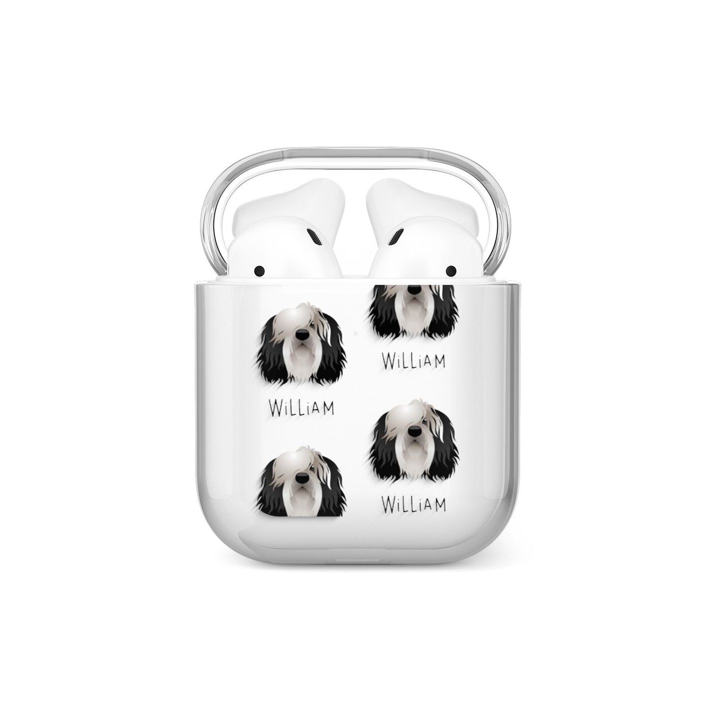 Polish Lowland Sheepdog Icon with Name AirPods Case