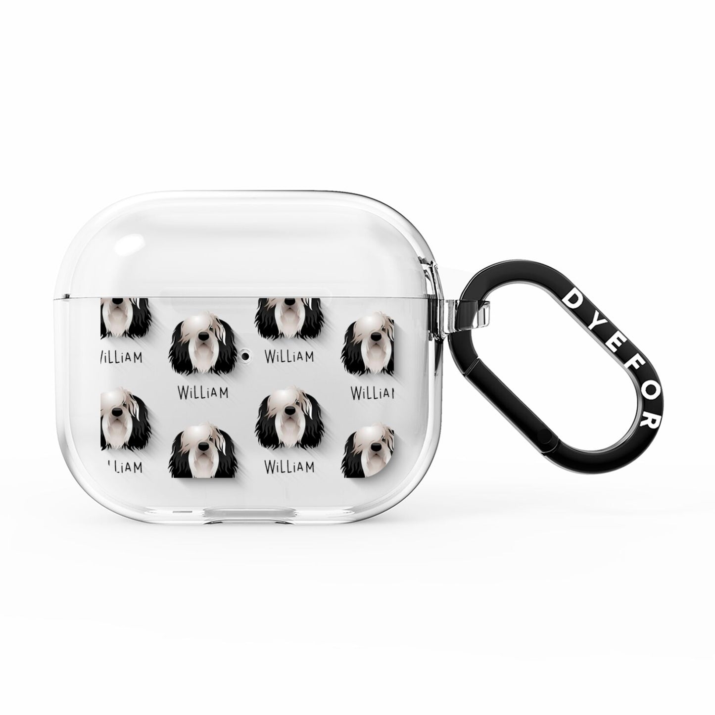 Polish Lowland Sheepdog Icon with Name AirPods Clear Case 3rd Gen