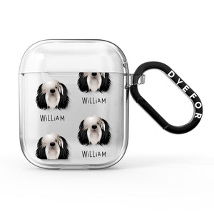 Polish Lowland Sheepdog Icon with Name AirPods Case