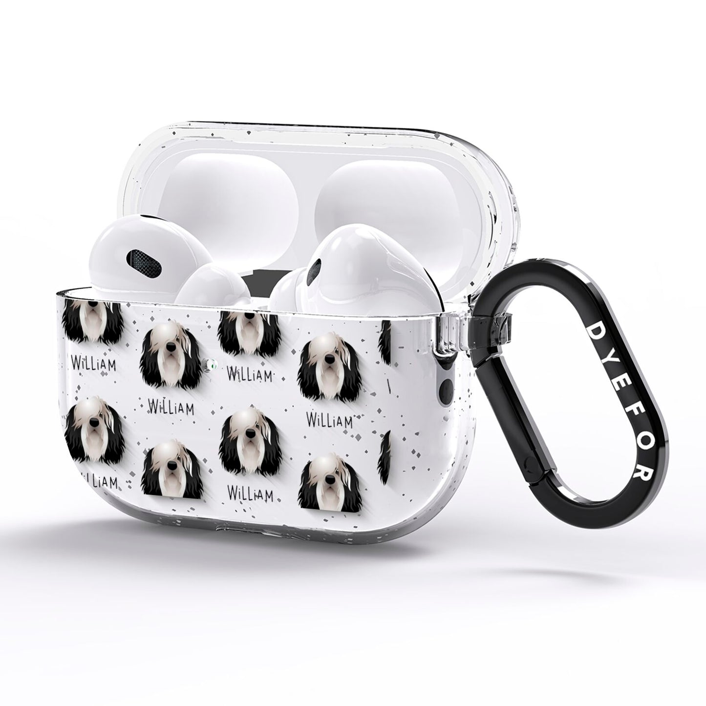 Polish Lowland Sheepdog Icon with Name AirPods Pro Glitter Case Side Image