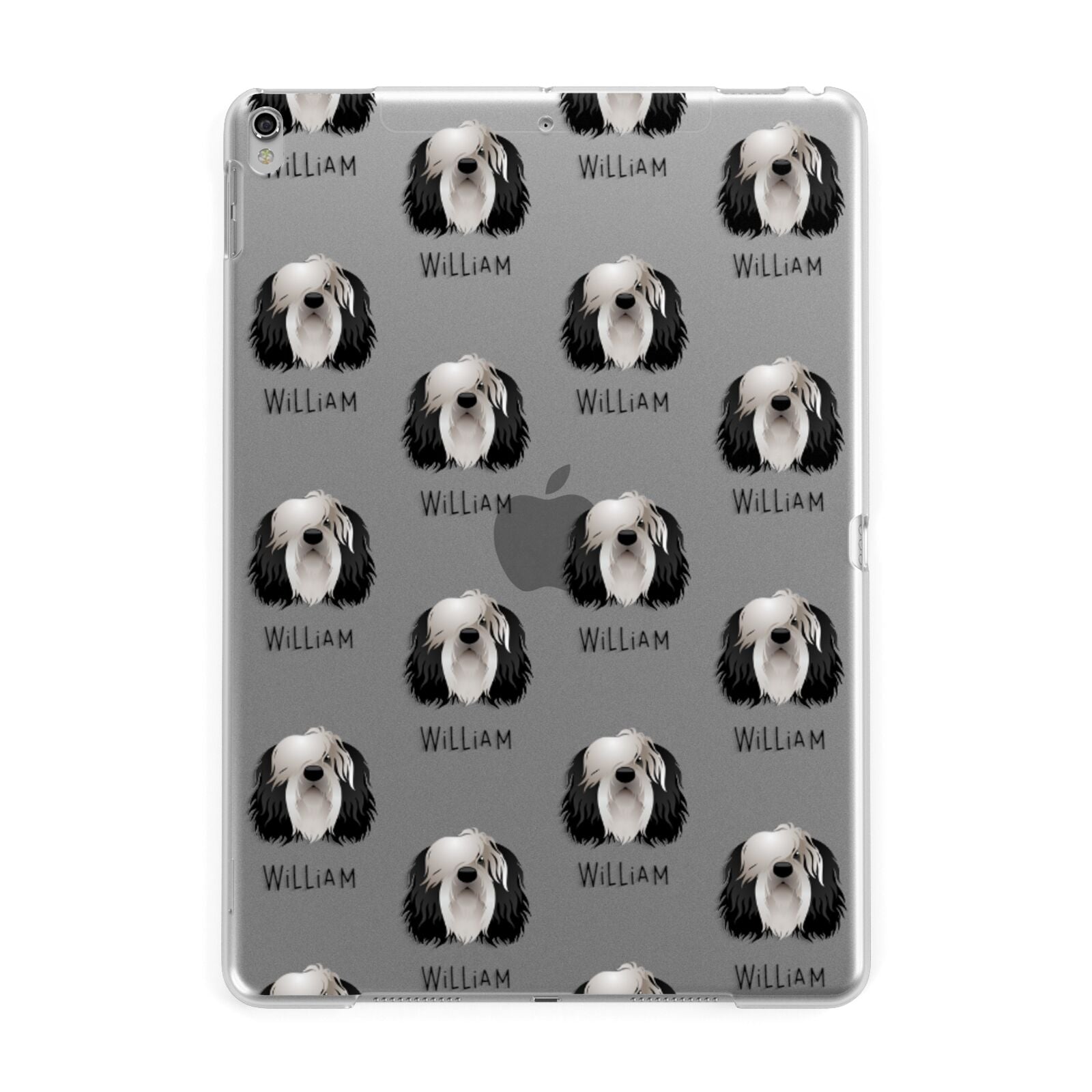 Polish Lowland Sheepdog Icon with Name Apple iPad Silver Case