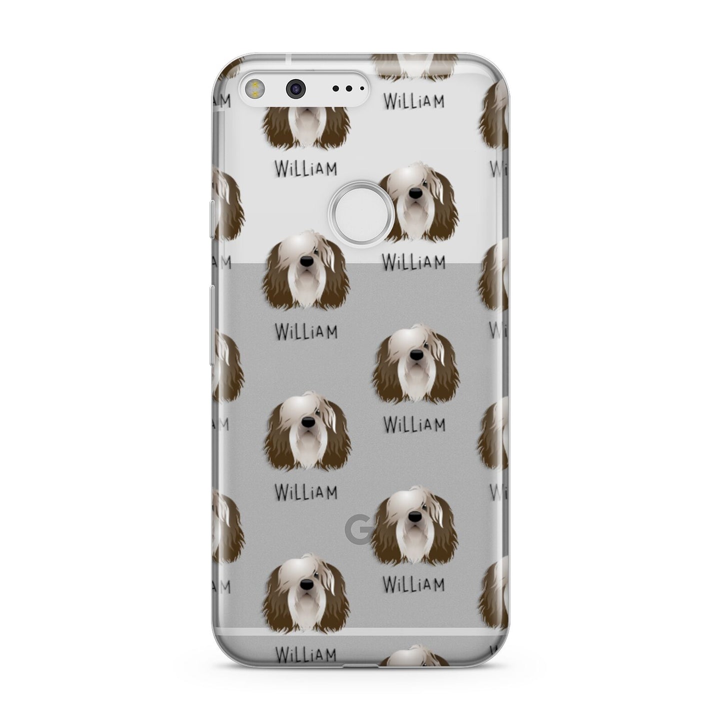 Polish Lowland Sheepdog Icon with Name Google Pixel Case