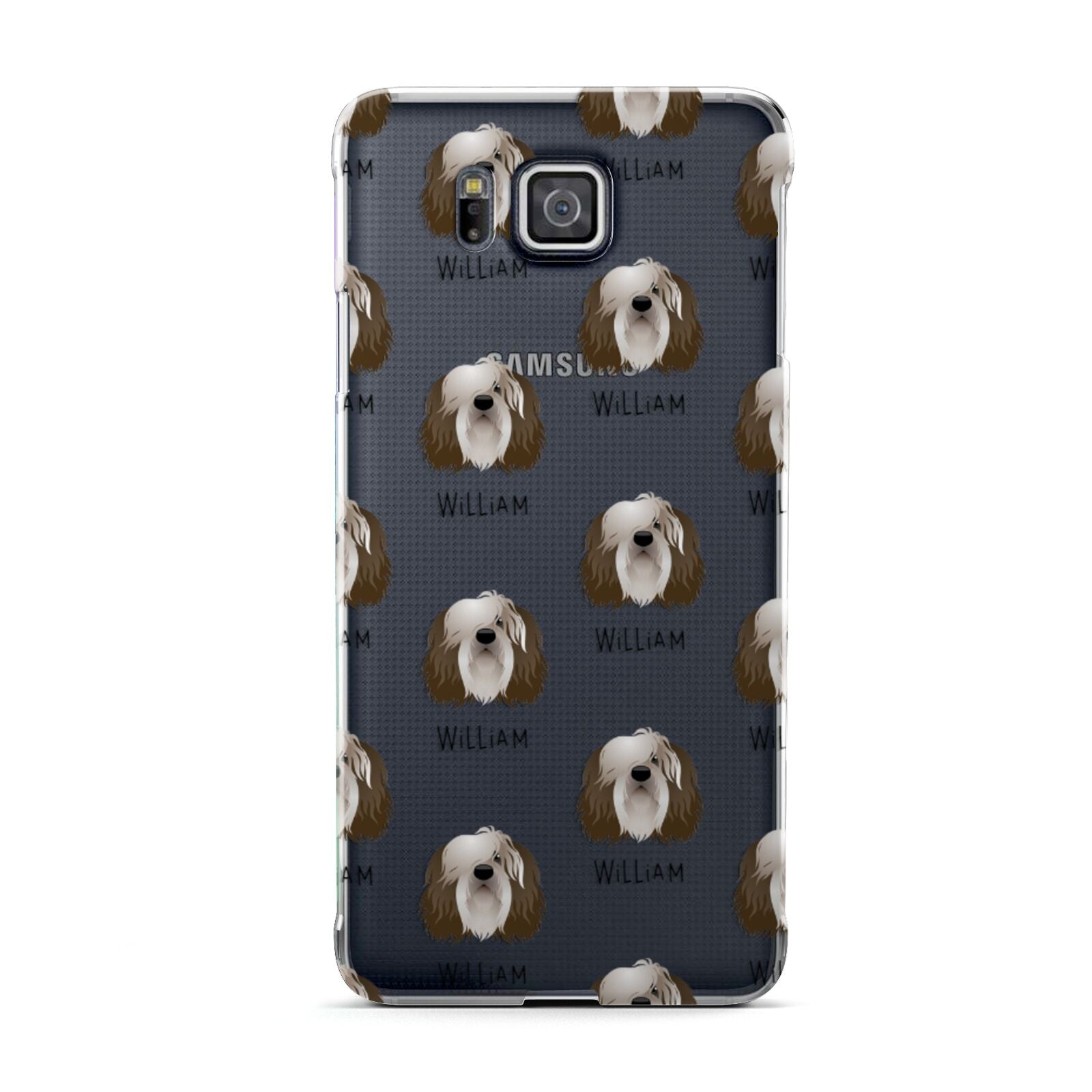 Polish Lowland Sheepdog Icon with Name Samsung Galaxy Alpha Case