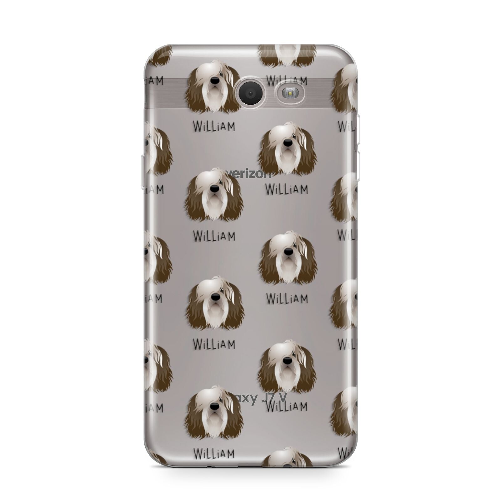 Polish Lowland Sheepdog Icon with Name Samsung Galaxy J7 2017 Case