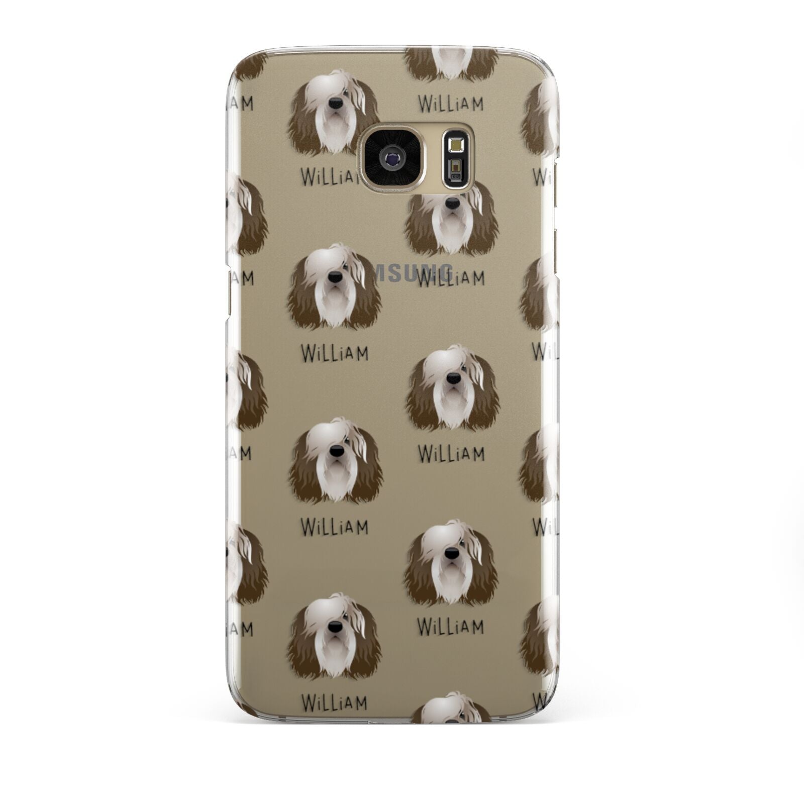 Polish Lowland Sheepdog Icon with Name Samsung Galaxy S7 Edge Case