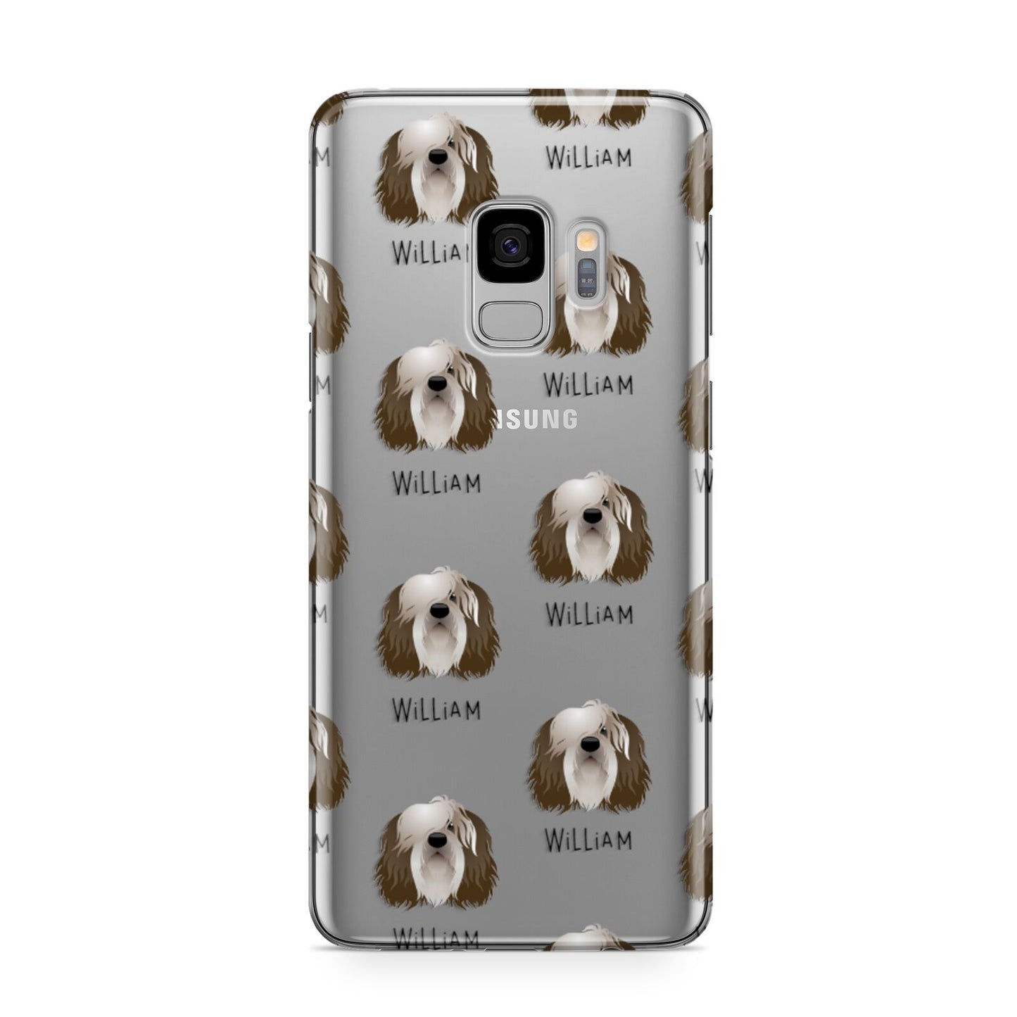 Polish Lowland Sheepdog Icon with Name Samsung Galaxy S9 Case