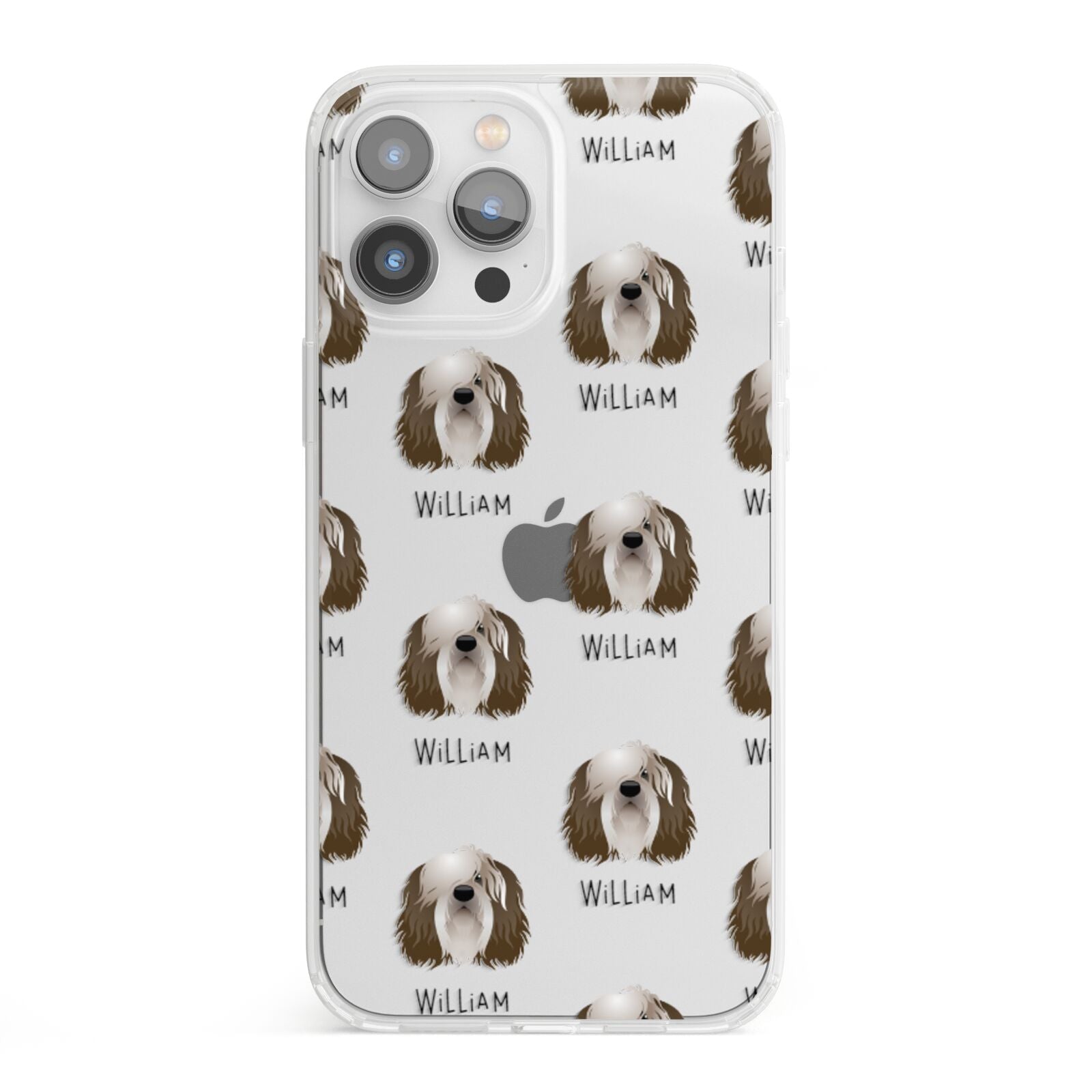 Polish Lowland Sheepdog Icon with Name iPhone 13 Pro Max Clear Bumper Case