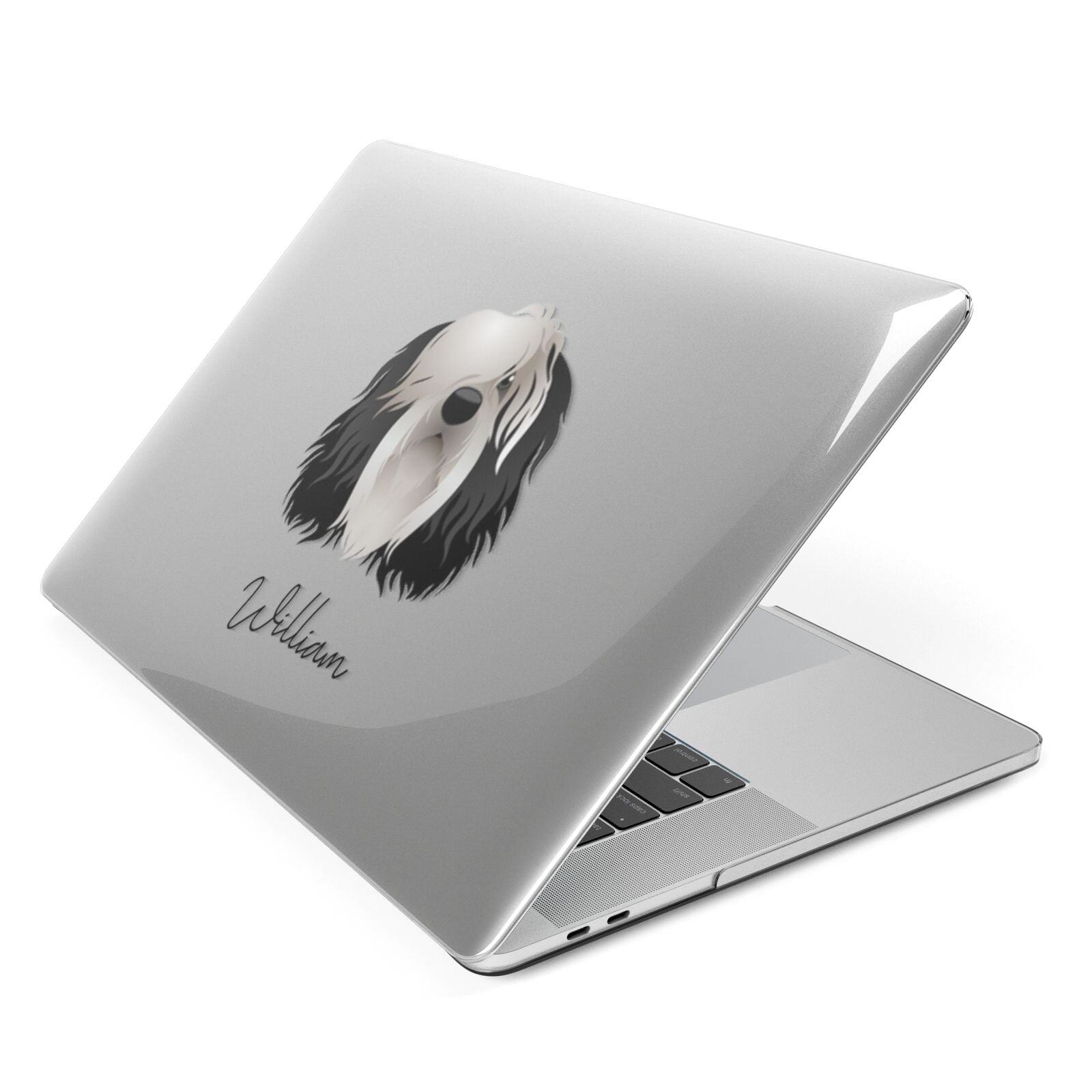 Polish Lowland Sheepdog Personalised Apple MacBook Case Side View