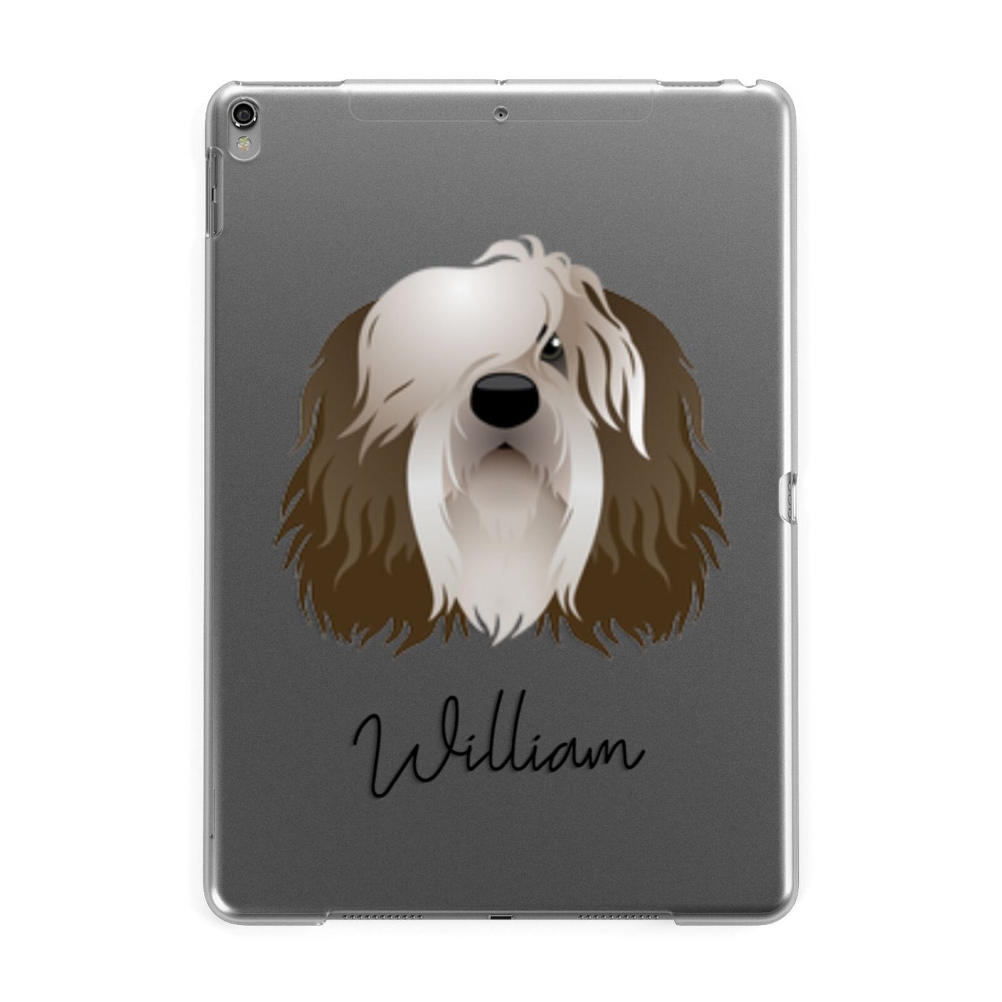 Polish Lowland Sheepdog Personalised Apple iPad Grey Case