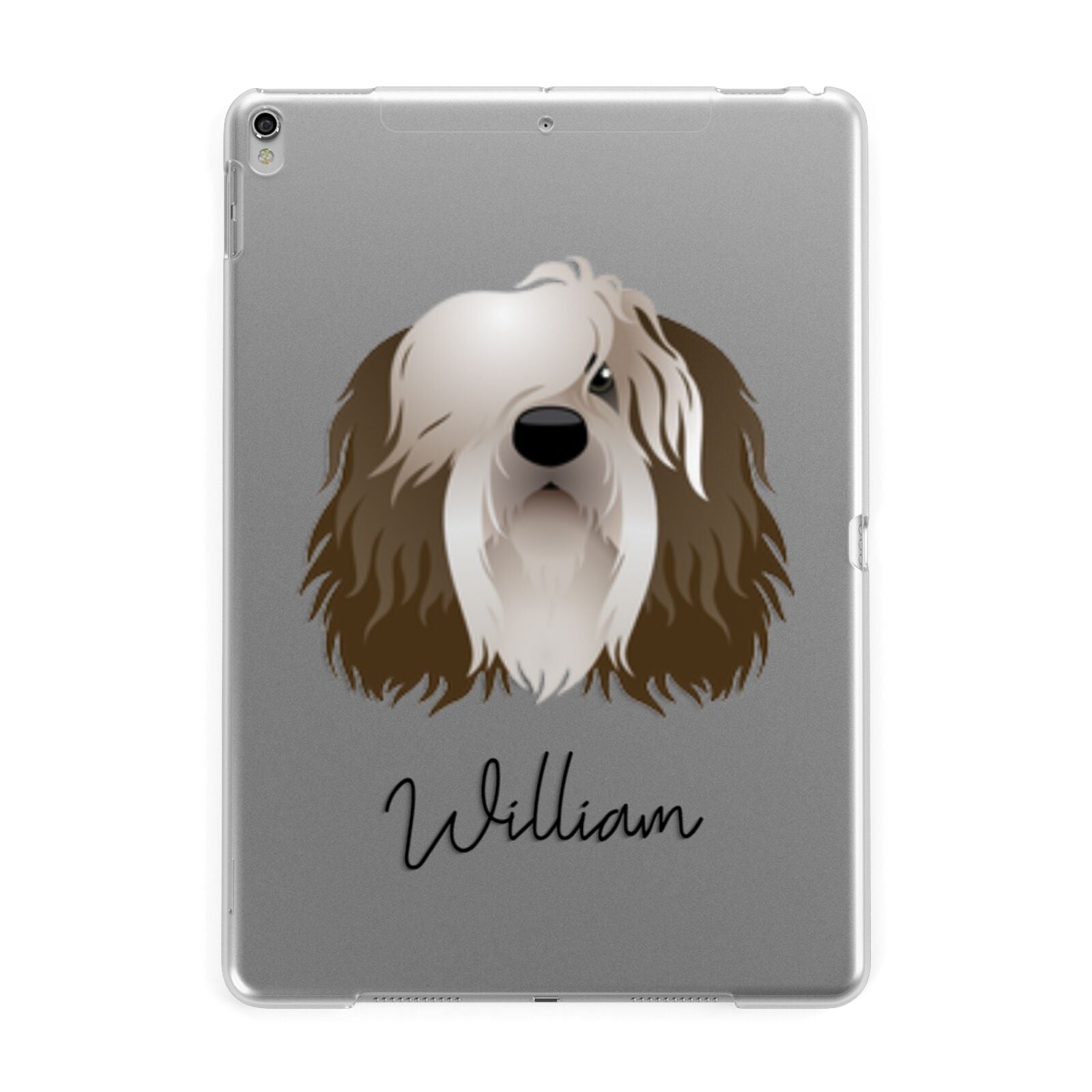 Polish Lowland Sheepdog Personalised Apple iPad Silver Case
