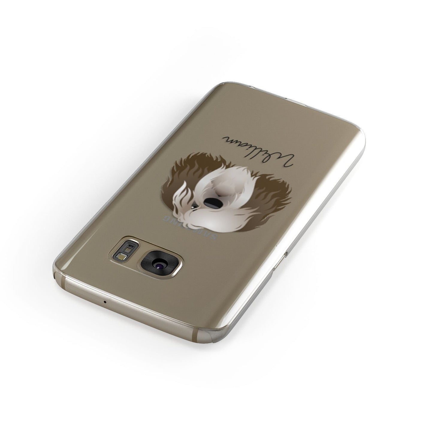 Polish Lowland Sheepdog Personalised Samsung Galaxy Case Front Close Up