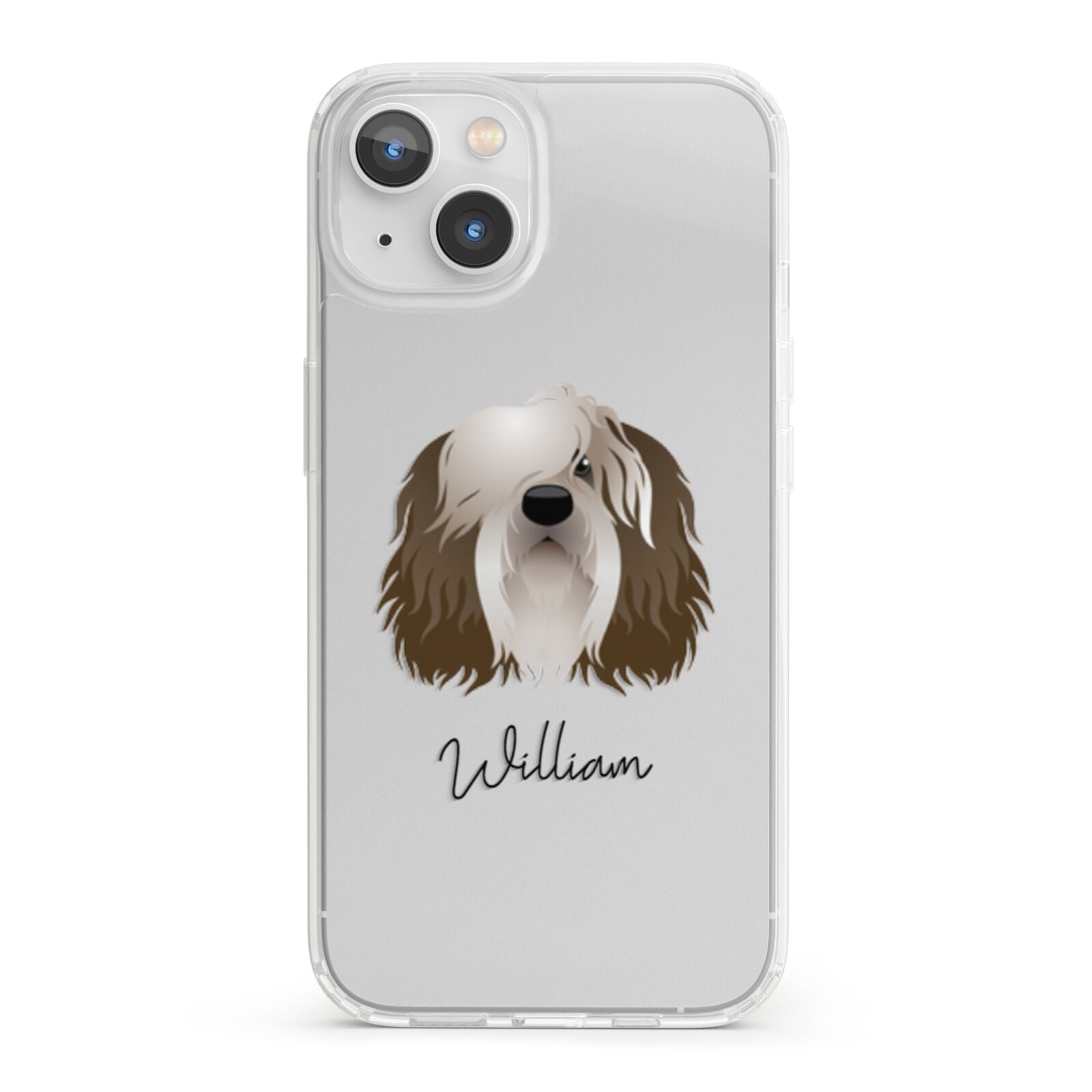 Polish Lowland Sheepdog Personalised iPhone 13 Clear Bumper Case