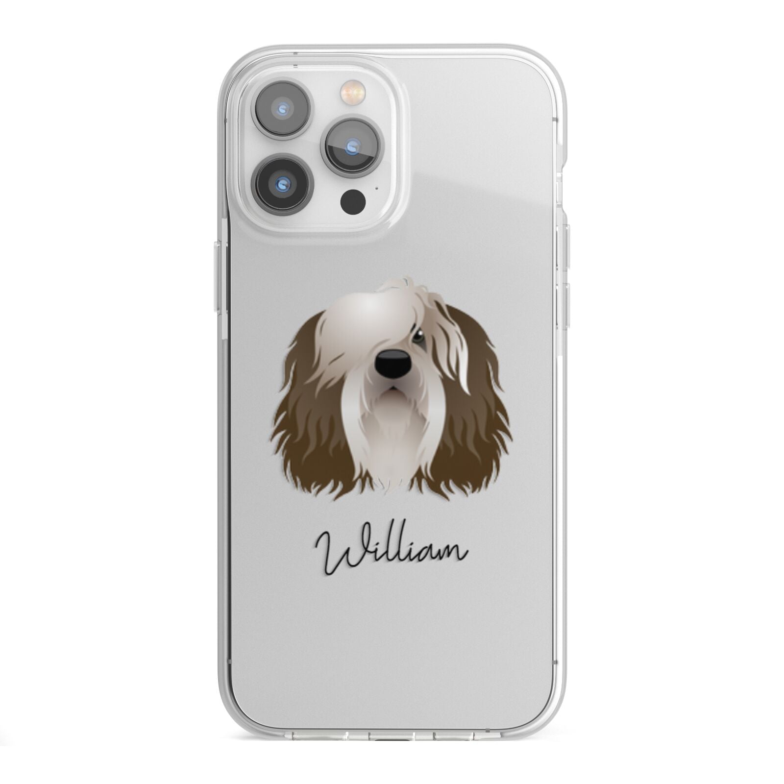 Polish Lowland Sheepdog Personalised iPhone 13 Pro Max TPU Impact Case with White Edges