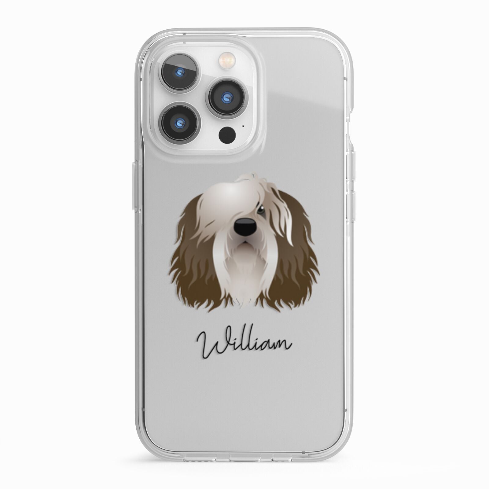 Polish Lowland Sheepdog Personalised iPhone 13 Pro TPU Impact Case with White Edges