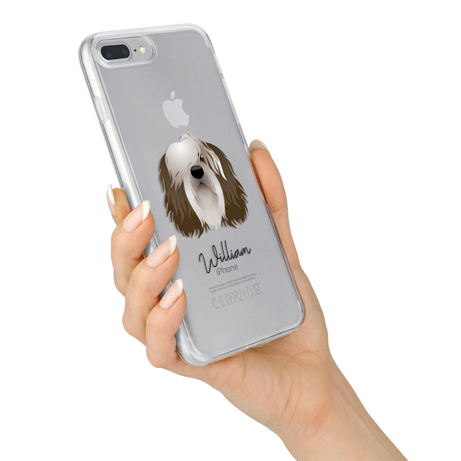 Polish Lowland Sheepdog Personalised iPhone 7 Plus Bumper Case on Silver iPhone Alternative Image