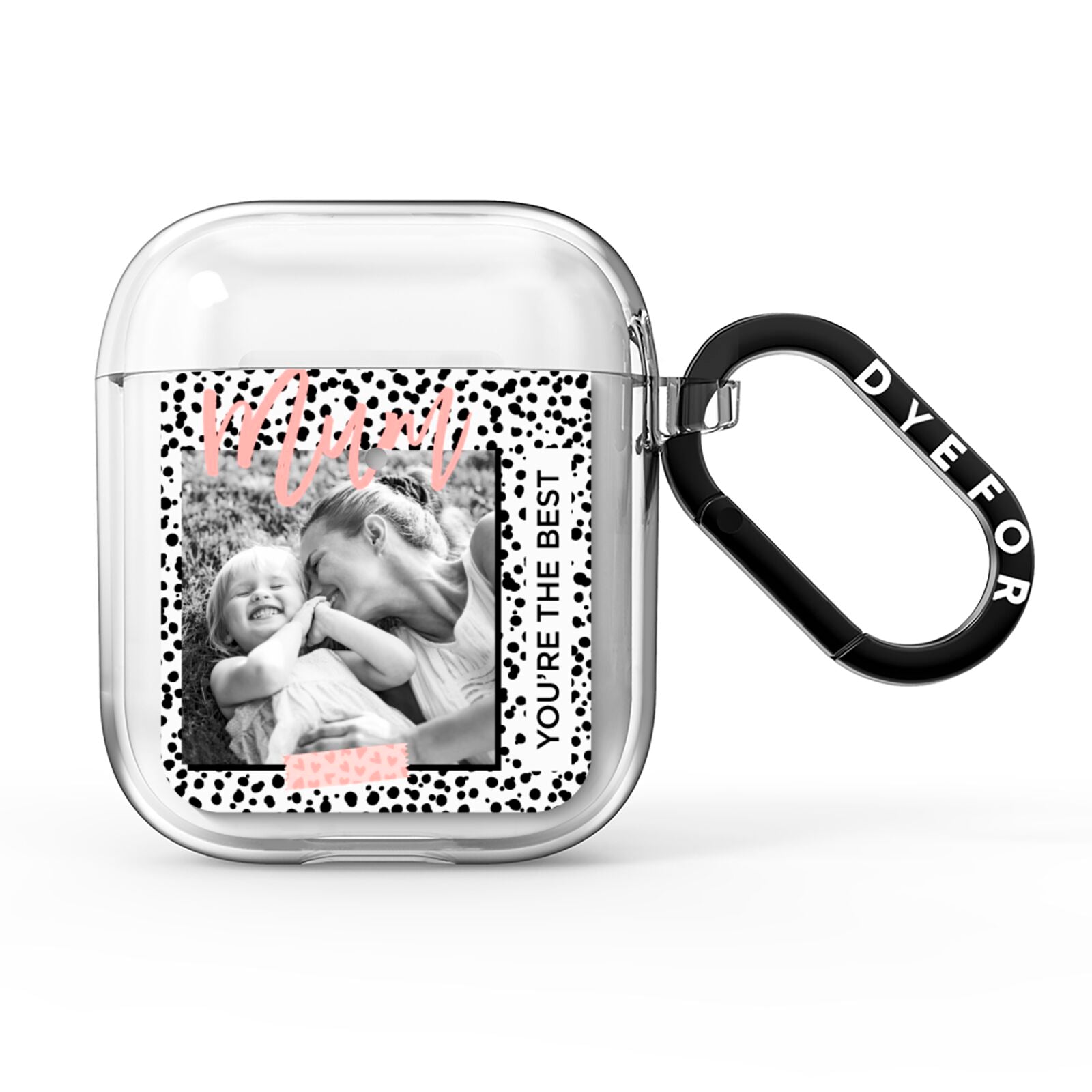 Polka Dot Mum AirPods Clear Case