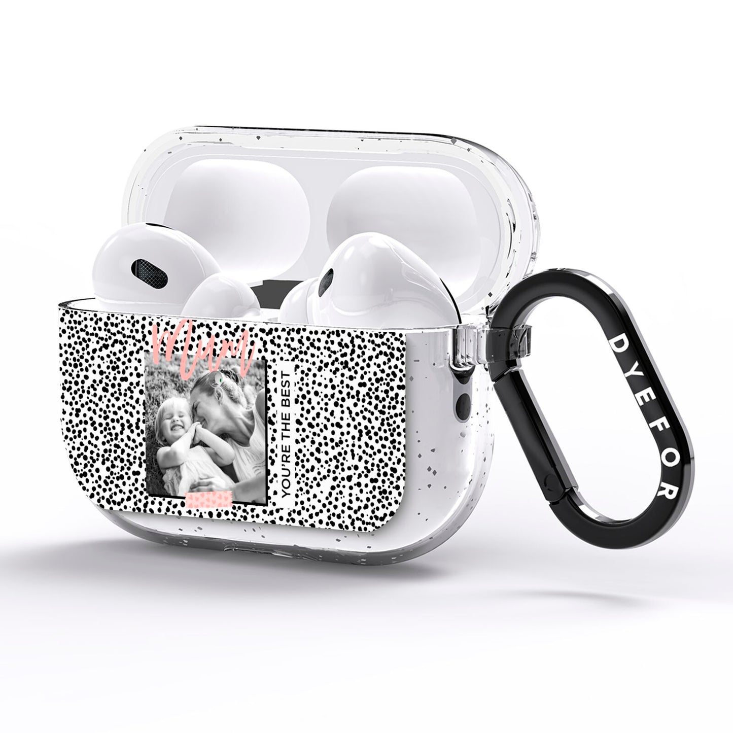 Polka Dot Mum AirPods Pro Glitter Case Side Image