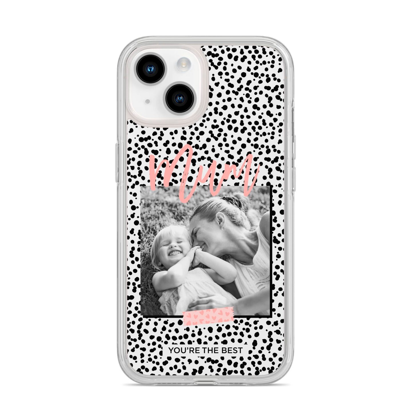 Polka Dot Mum iPhone 14 Clear Tough Case Starlight