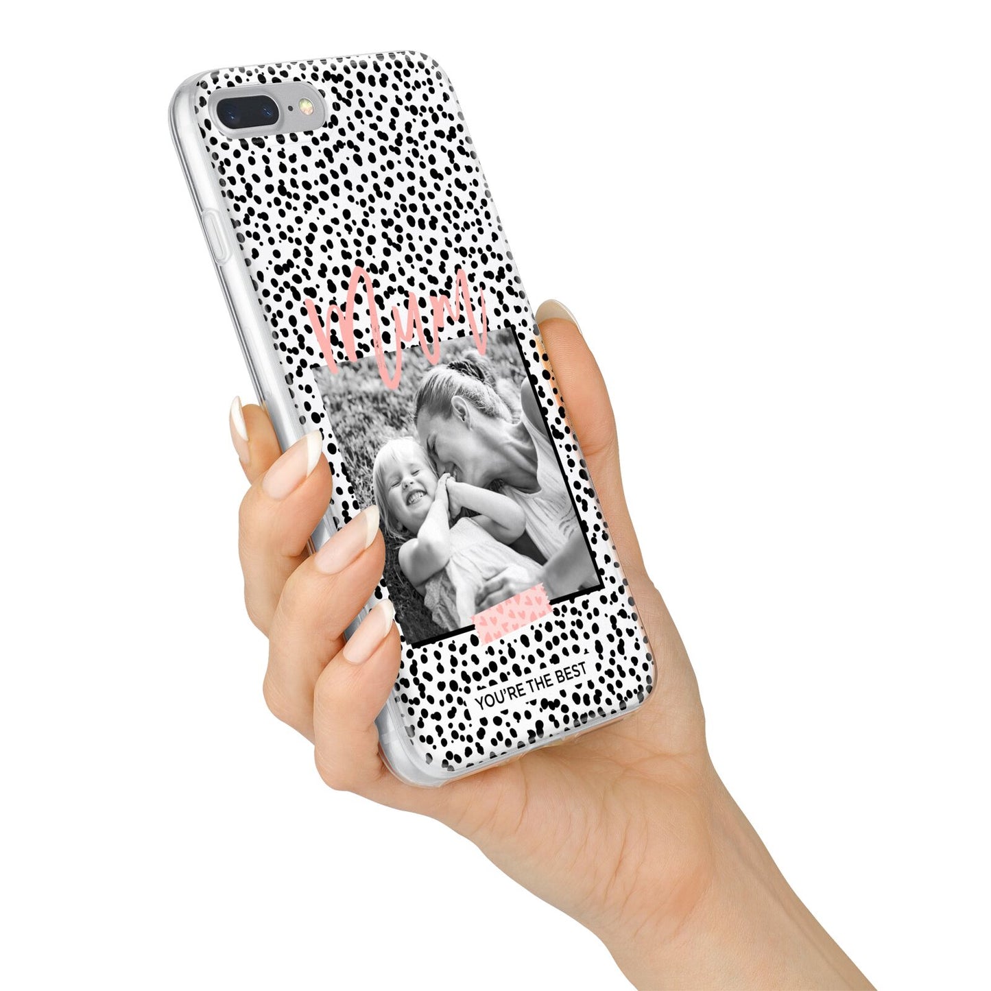 Polka Dot Mum iPhone 7 Plus Bumper Case on Silver iPhone Alternative Image