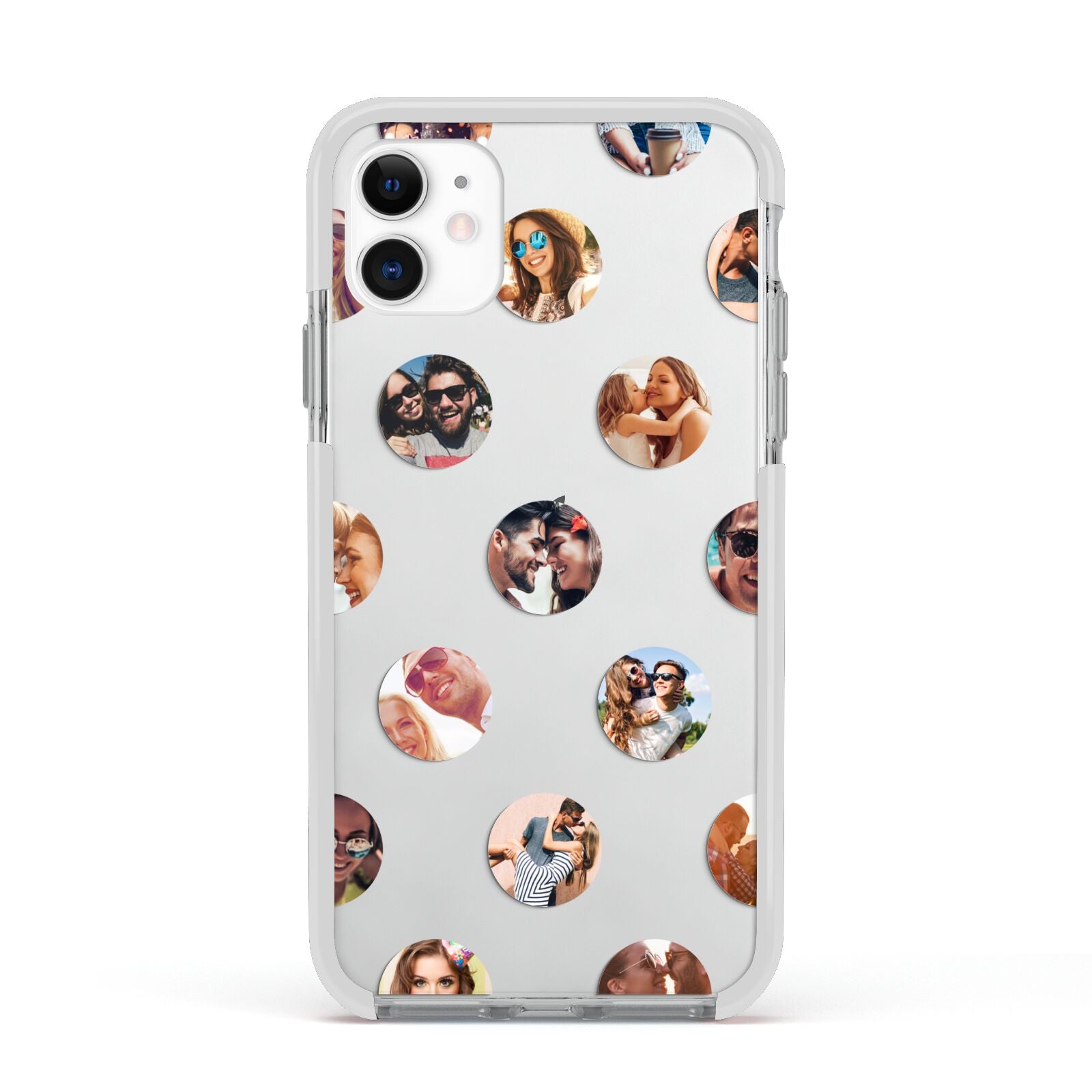 Polka Dot Photo Montage Upload Apple iPhone 11 in White with White Impact Case
