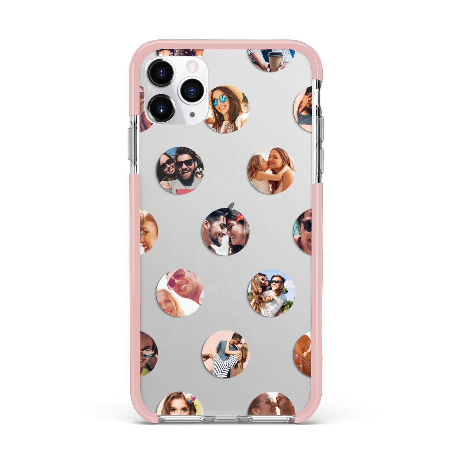 Polka Dot Photo Montage Upload iPhone 11 Pro Max Impact Pink Edge Case