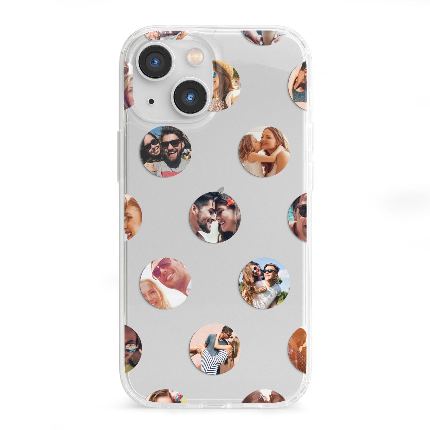 Polka Dot Photo Montage Upload iPhone 13 Mini Clear Bumper Case