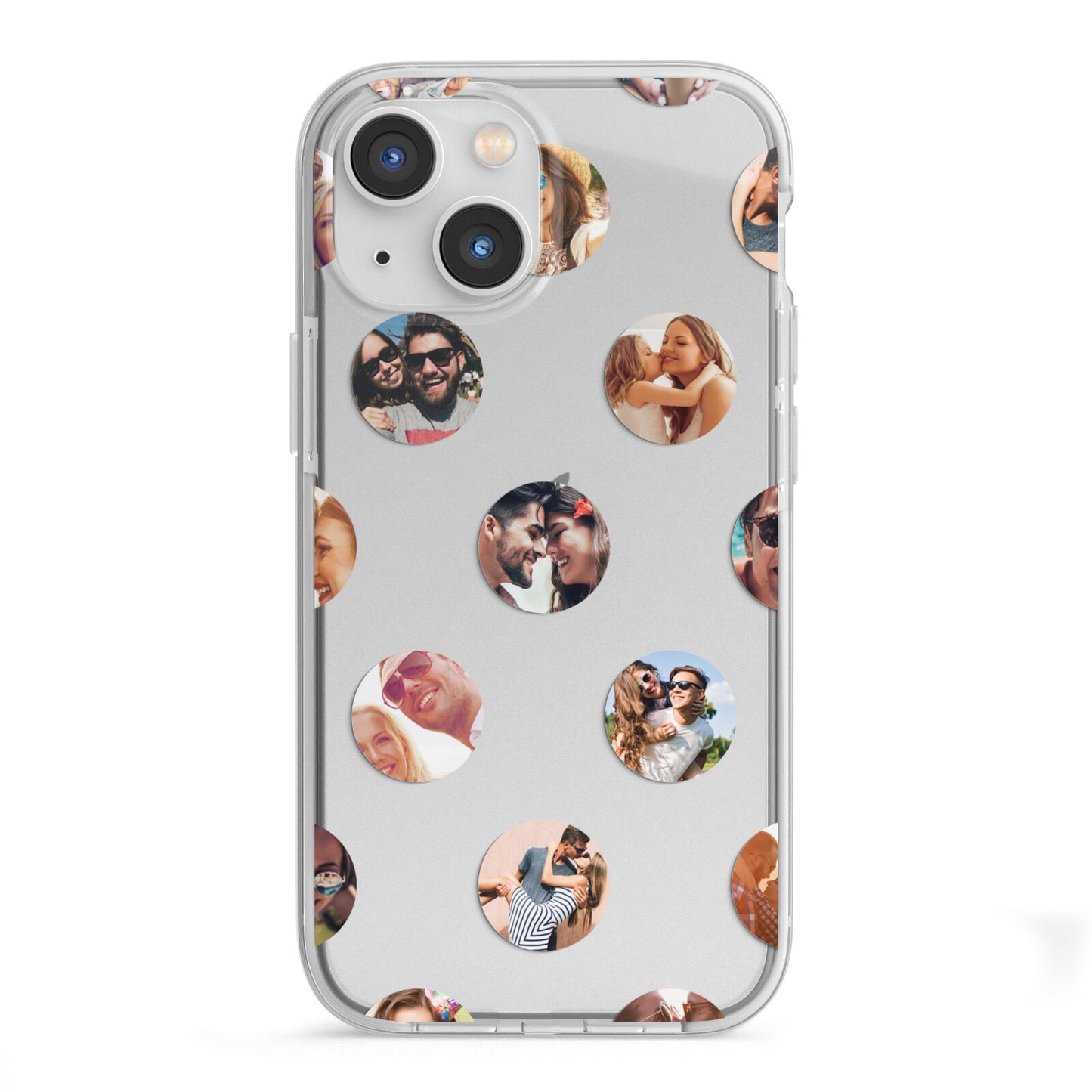 Polka Dot Photo Montage Upload iPhone 13 Mini TPU Impact Case with White Edges