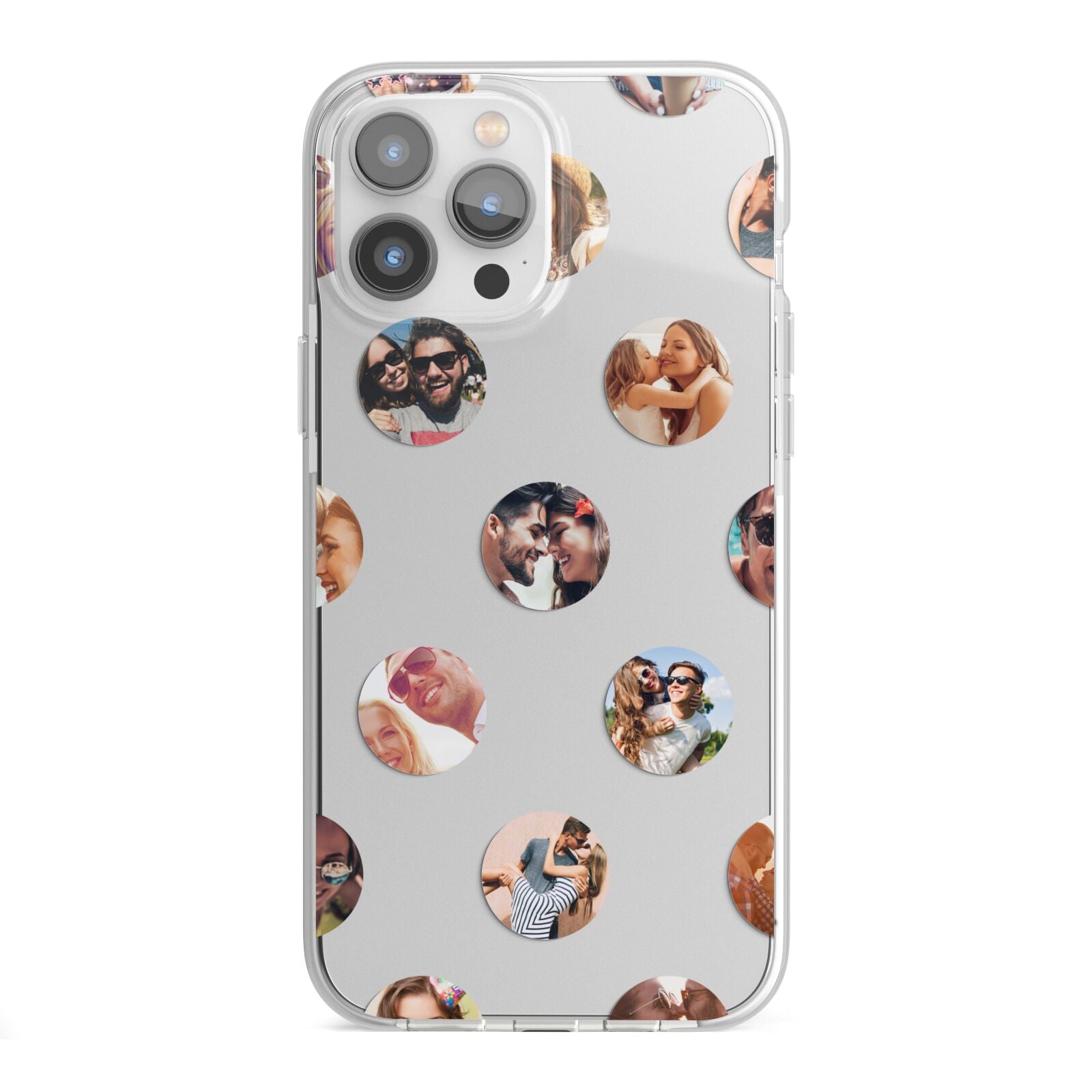 Polka Dot Photo Montage Upload iPhone 13 Pro Max TPU Impact Case with White Edges