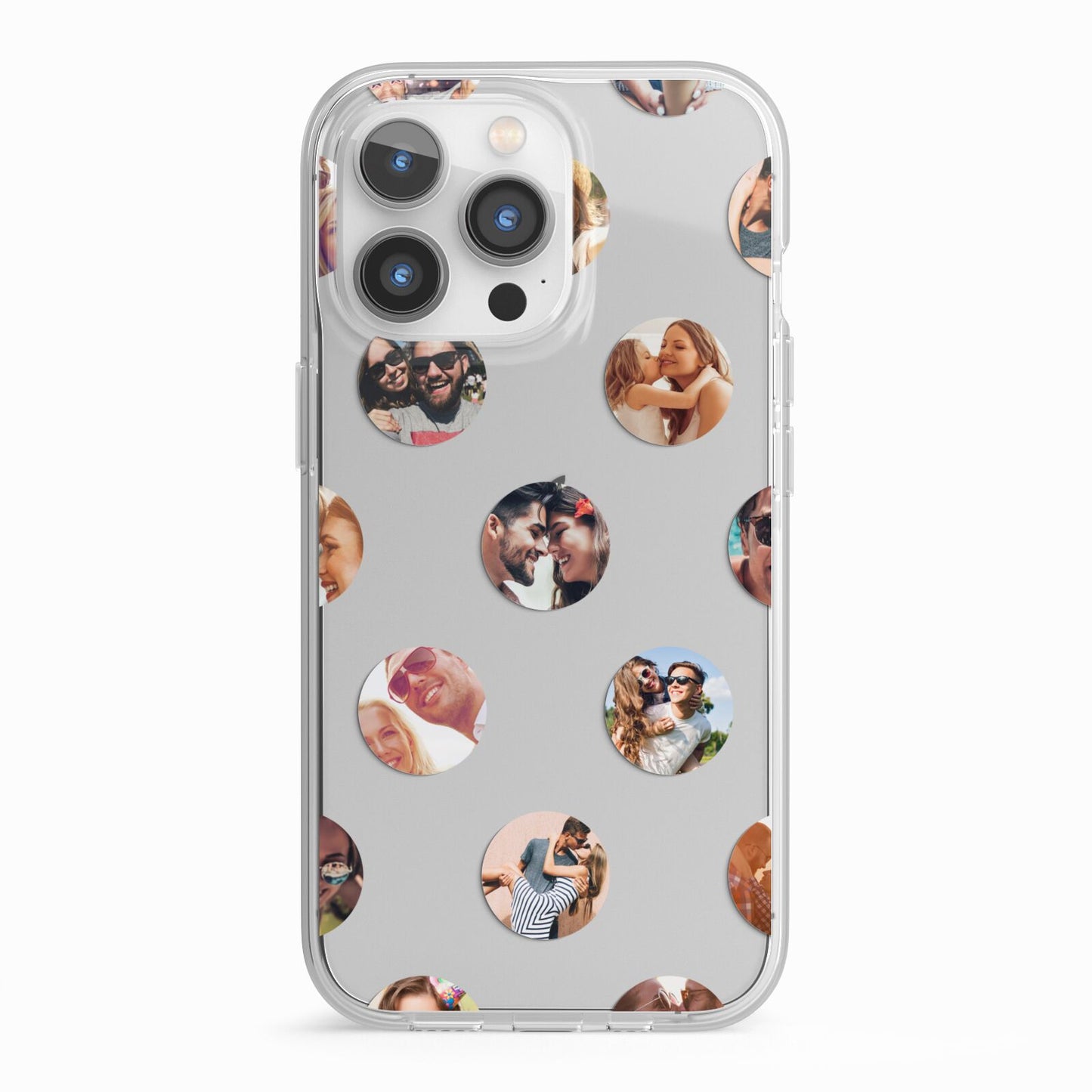 Polka Dot Photo Montage Upload iPhone 13 Pro TPU Impact Case with White Edges