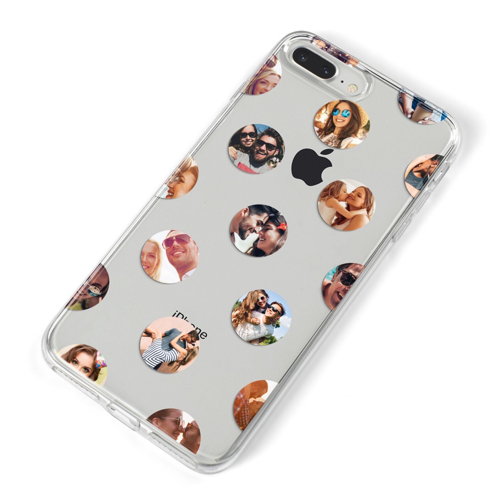 Polka Dot Photo Montage Upload iPhone 8 Plus Bumper Case on Silver iPhone Alternative Image