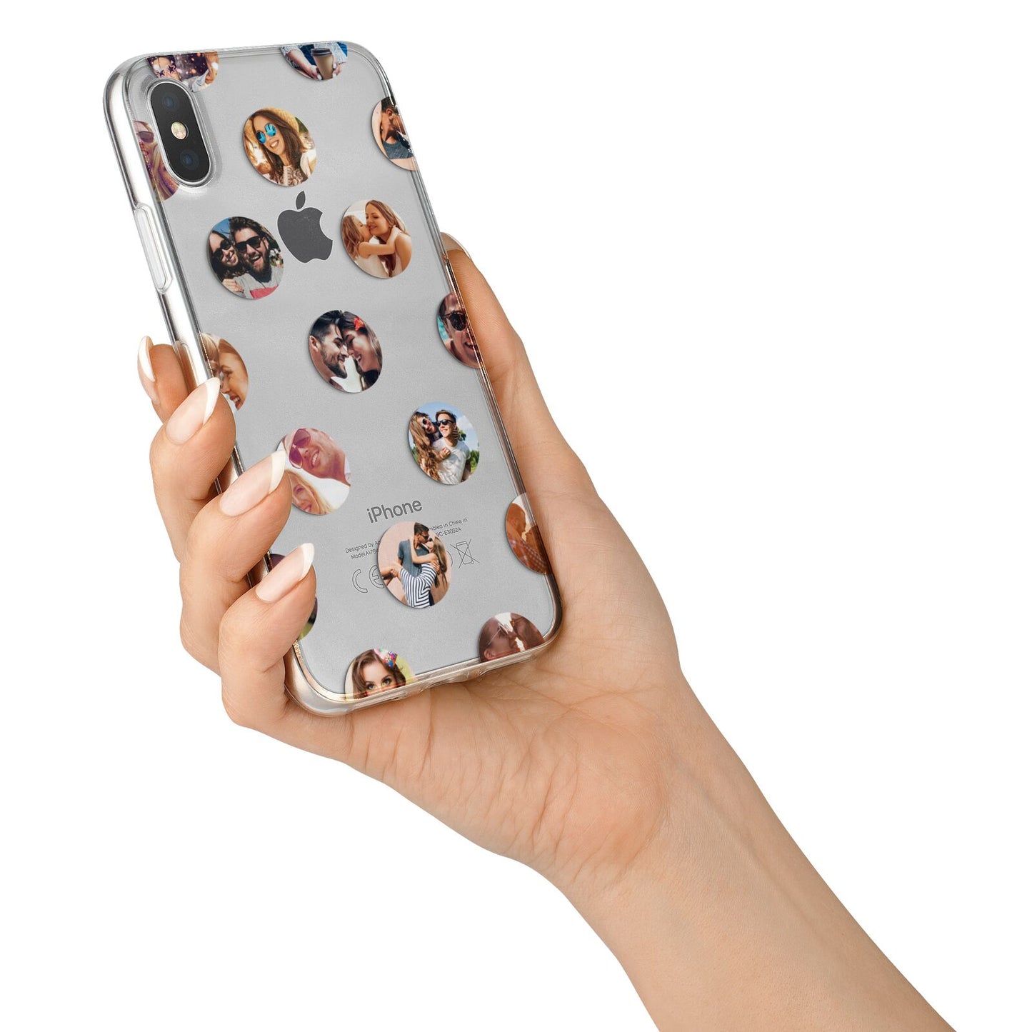Polka Dot Photo Montage Upload iPhone X Bumper Case on Silver iPhone Alternative Image 2