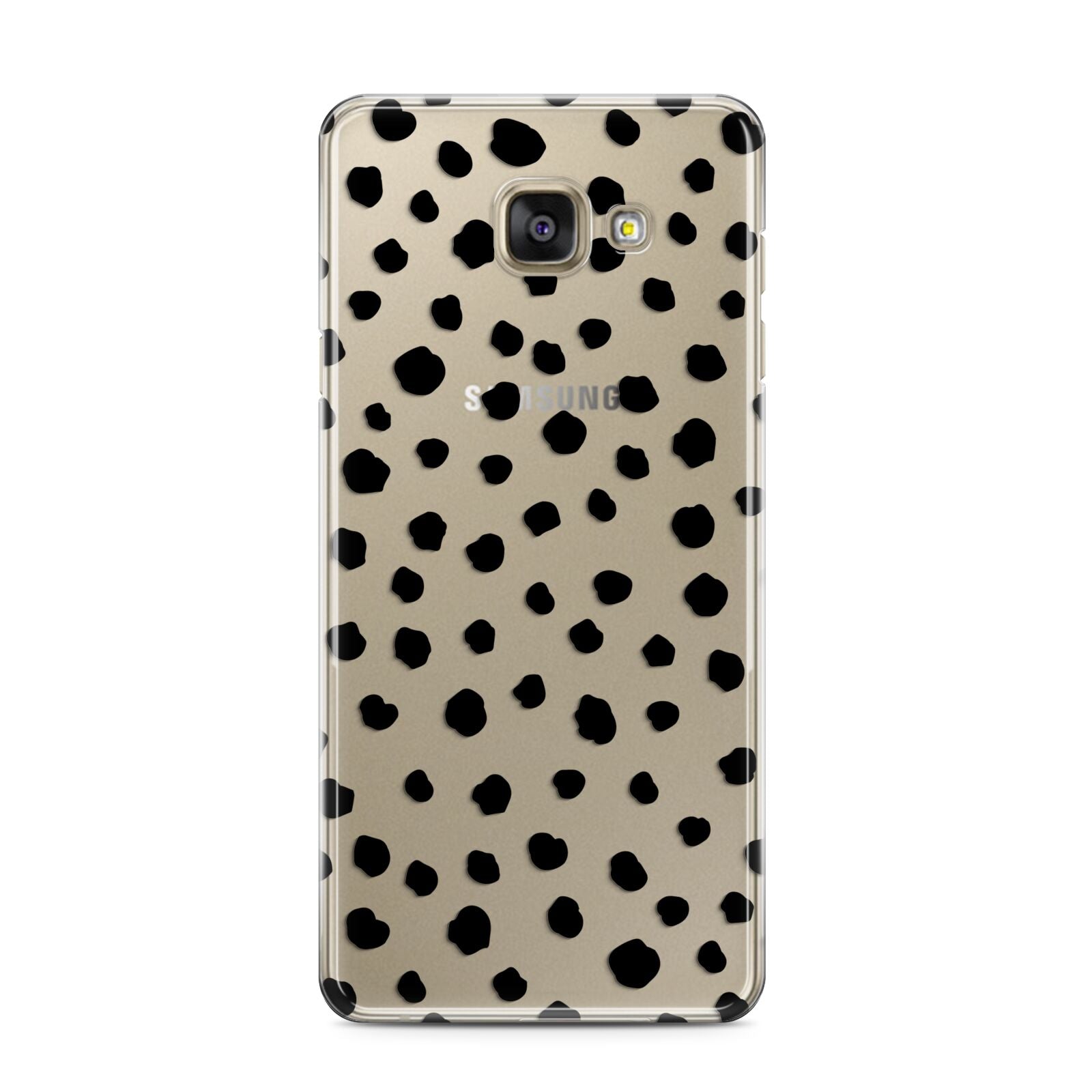 Polka Dot Samsung Galaxy A3 2016 Case on gold phone