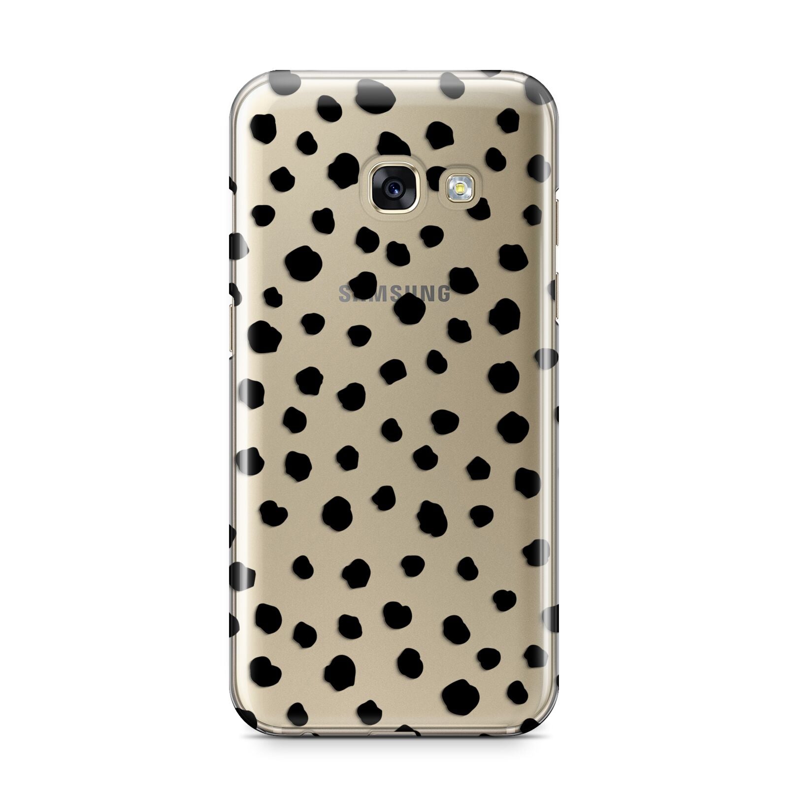 Polka Dot Samsung Galaxy A3 2017 Case on gold phone