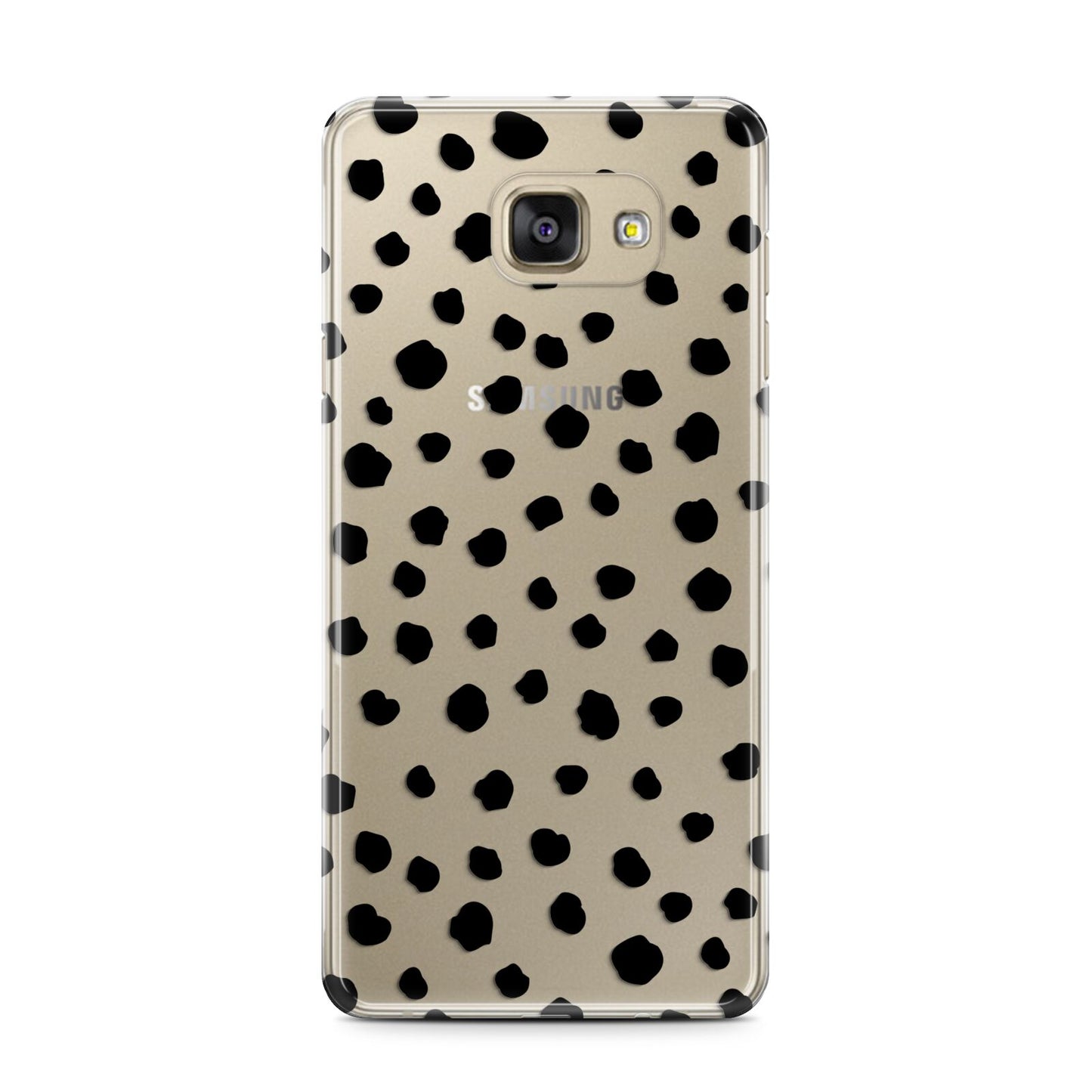 Polka Dot Samsung Galaxy A7 2016 Case on gold phone