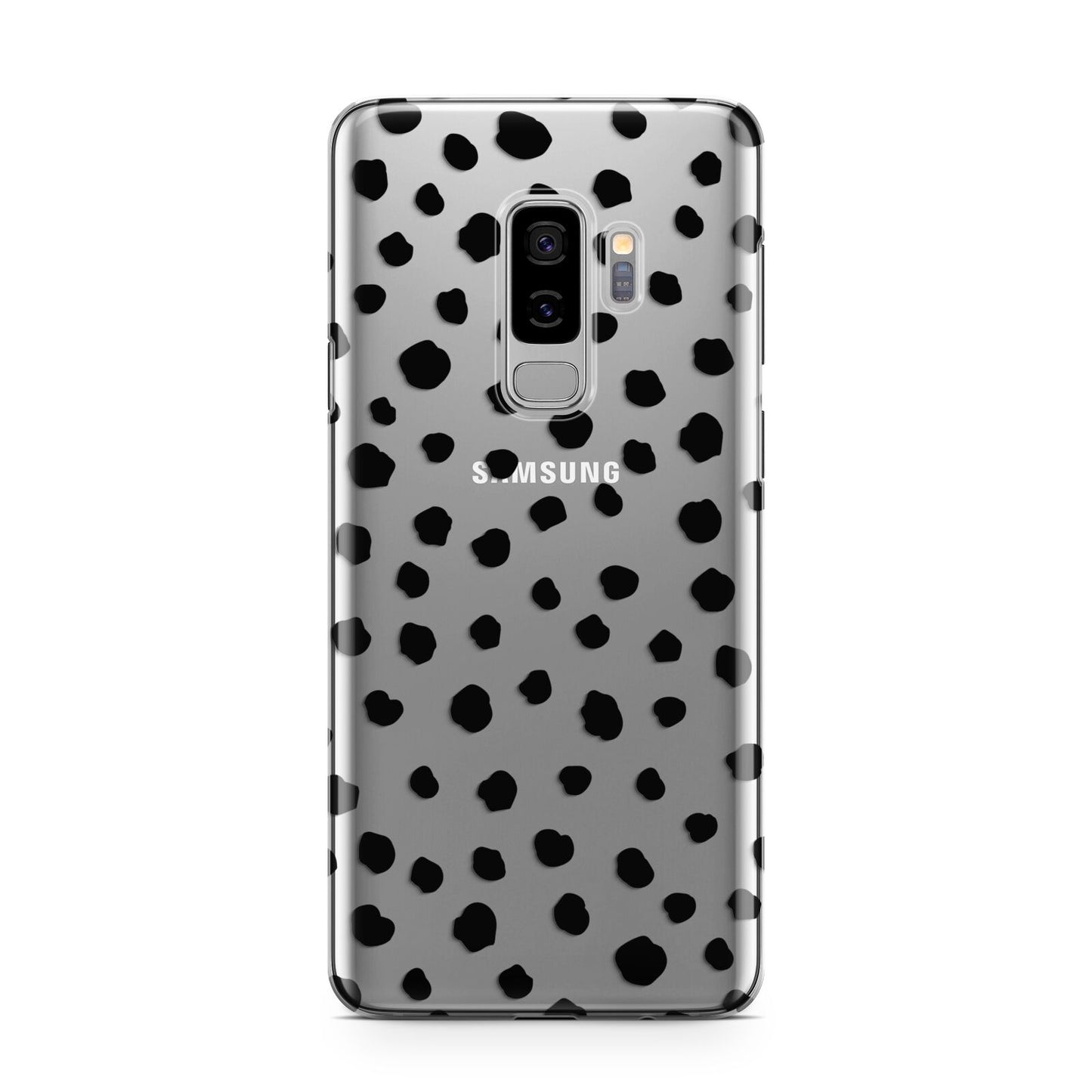 Polka Dot Samsung Galaxy S9 Plus Case on Silver phone