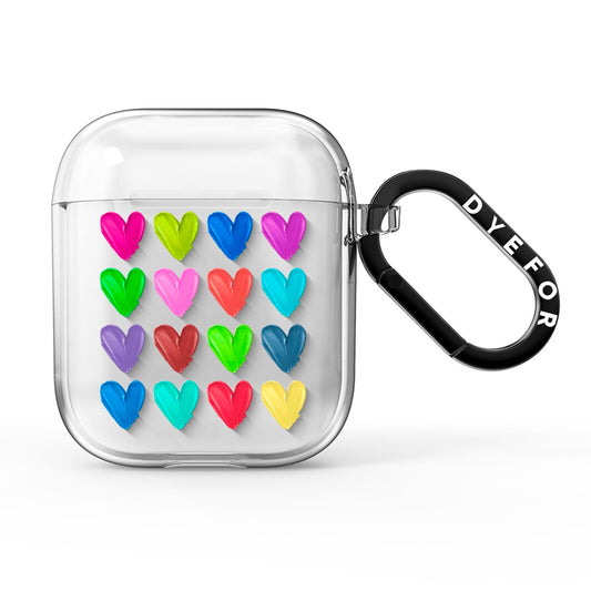 Polka Heart AirPods Clear Case