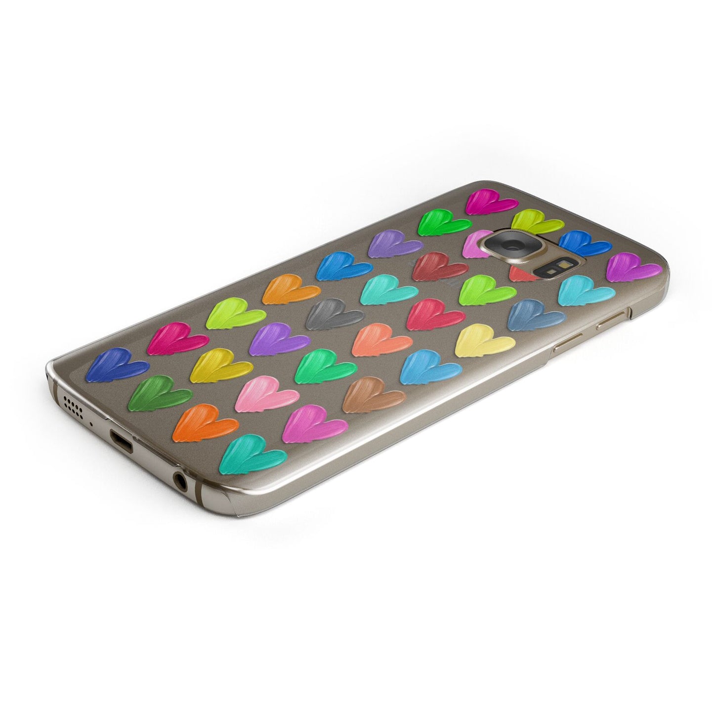 Polka Heart Protective Samsung Galaxy Case Angled Image