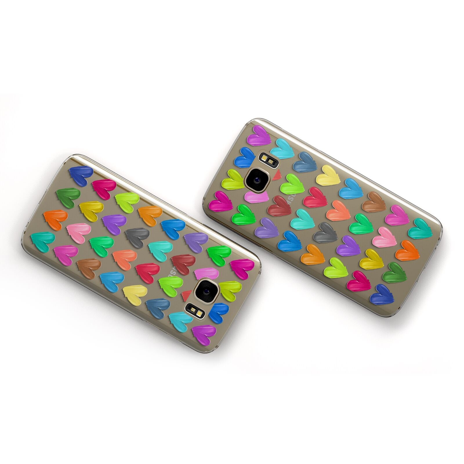 Polka Heart Samsung Galaxy Case Flat Overview