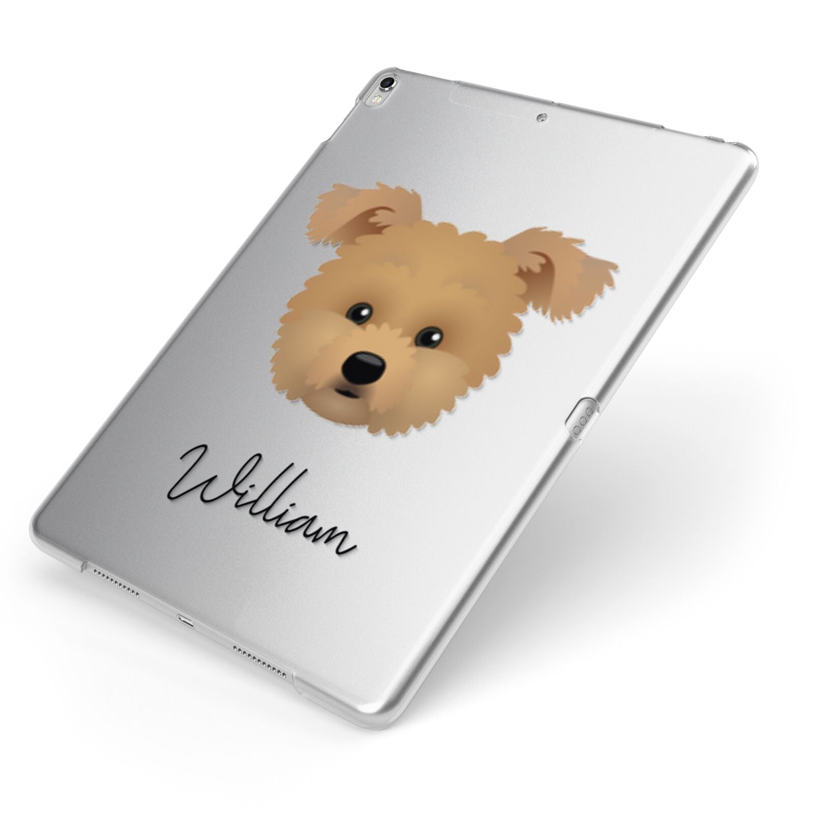 Pomapoo Personalised Apple iPad Case on Silver iPad Side View