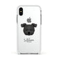 Pomapoo Personalised Apple iPhone Xs Impact Case White Edge on Silver Phone