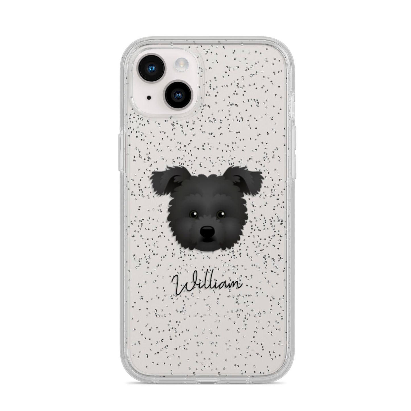 Pomapoo Personalised iPhone 14 Plus Glitter Tough Case Starlight