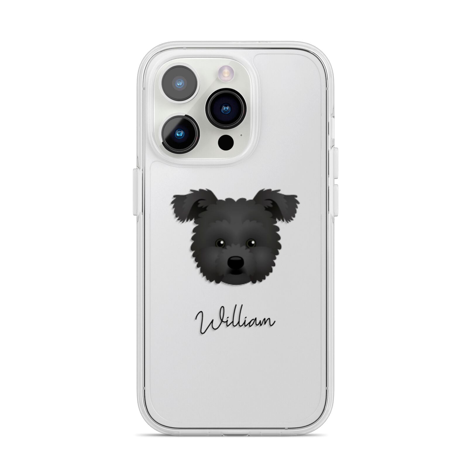 Pomapoo Personalised iPhone 14 Pro Clear Tough Case Silver