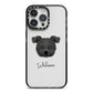 Pomapoo Personalised iPhone 14 Pro Max Black Impact Case on Silver phone