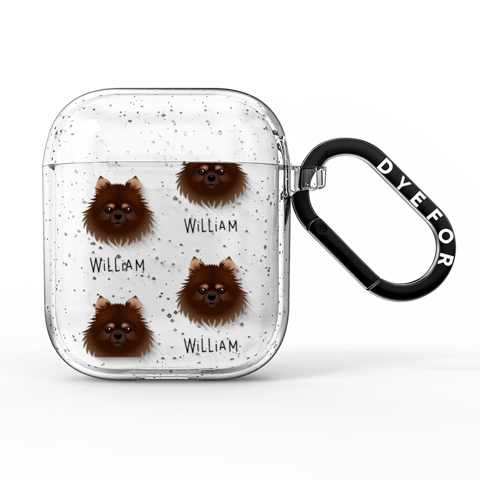 Pomchi Icon with Name AirPods Glitter Case