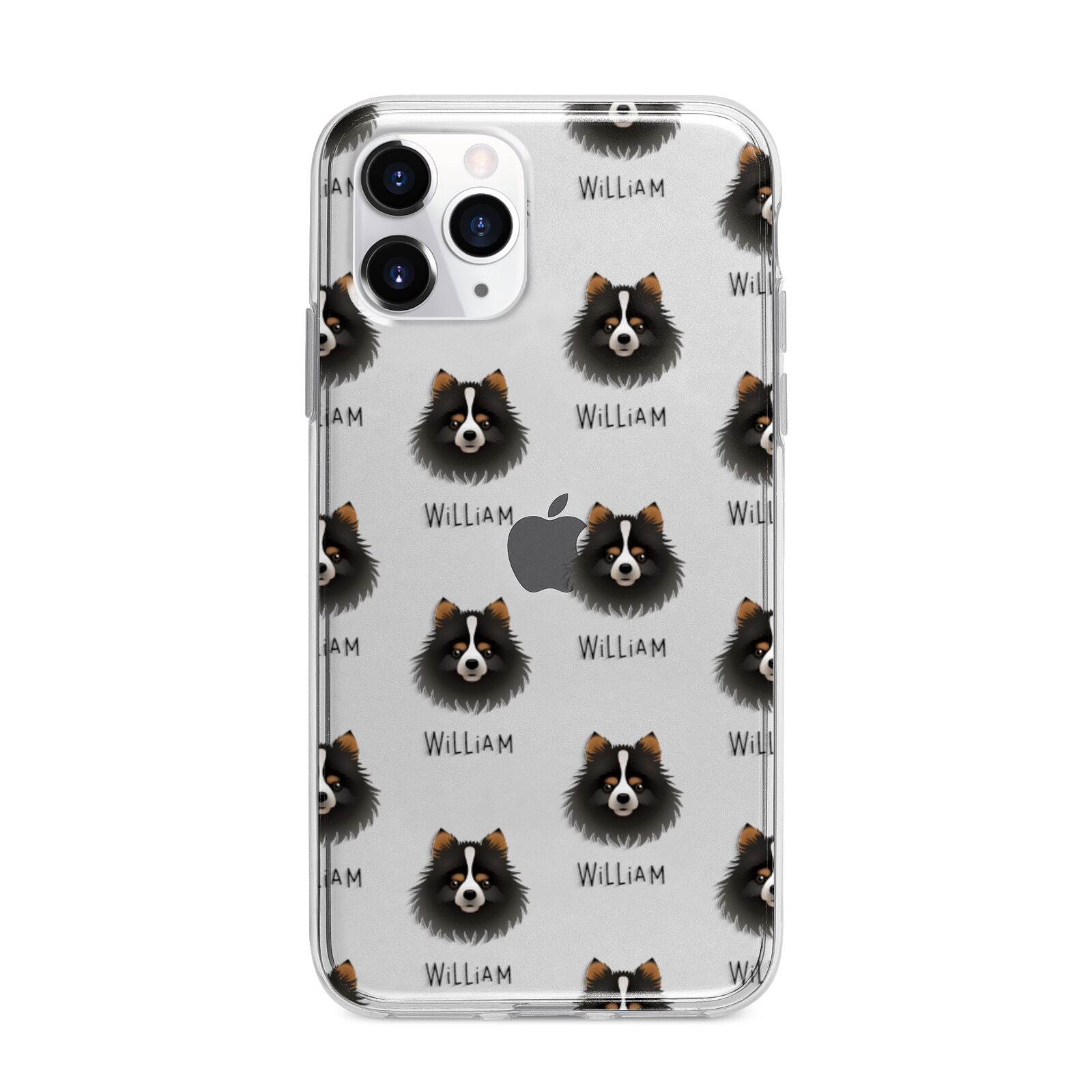 Pomchi Icon with Name Apple iPhone 11 Pro Max in Silver with Bumper Case