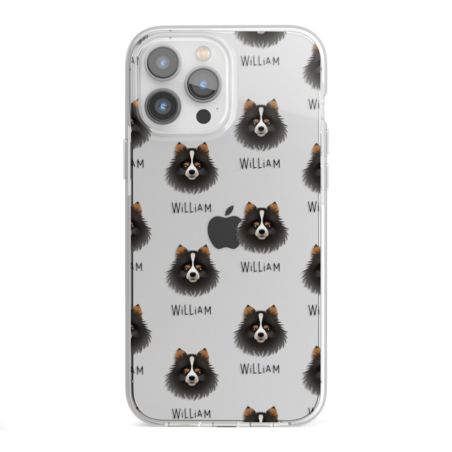 Pomchi Icon with Name iPhone 13 Pro Max TPU Impact Case with White Edges